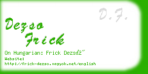 dezso frick business card